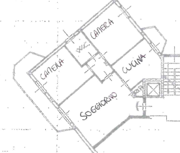 Planimetria trilocale centro Lecco con balconi